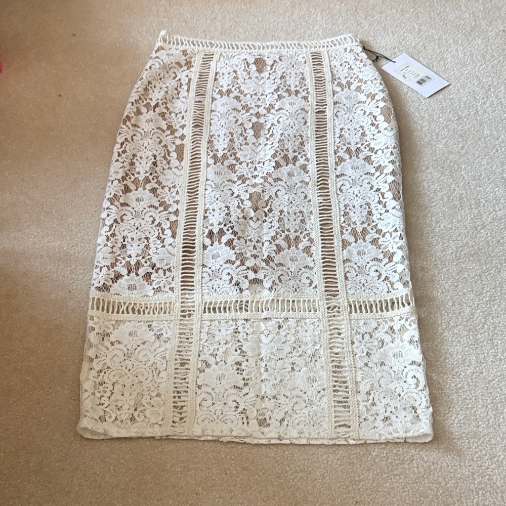 Bailey 44 Lace Midi Skirt - Cream